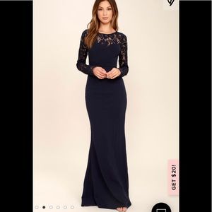 Lulu’s Navy blue lace long sleeve dress